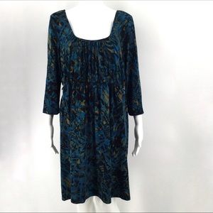 HELEN BLAKE Dress L Blue Stretch Career Work